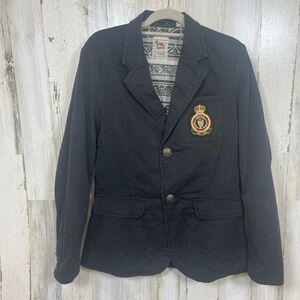 Triple Five Soul 555 Embroidered Crest Military Jacket‎ Blazer size M Punk Emo